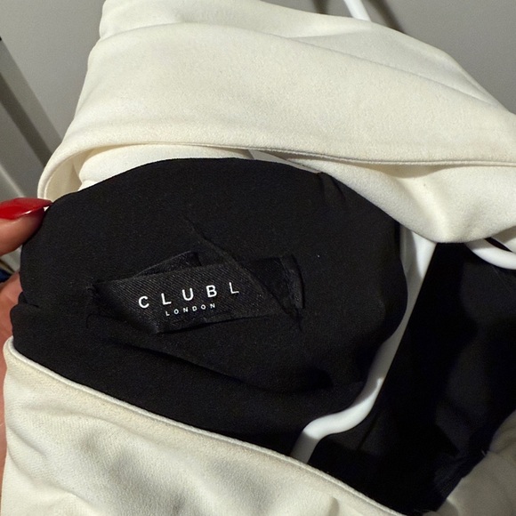 Eva Bardot Bow Club L London Strapless Black and White Dress - Picture 8 of 8